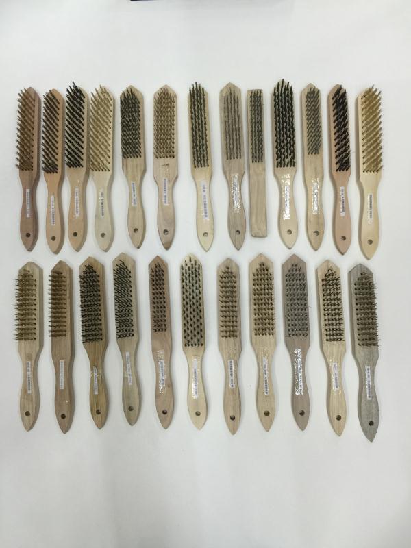 Wire brush brush Wooden handle brush Plastic wire brush Iron wire hardware tools White wire black wire yellow wire copper brush undefined
