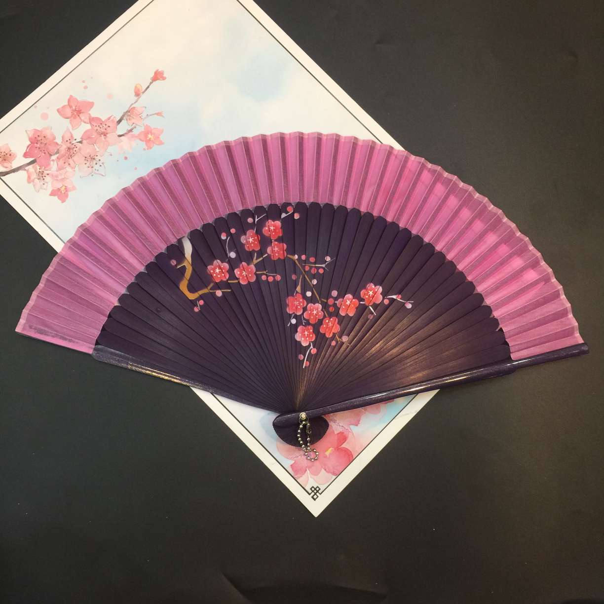 头青喷绘扇详情图7