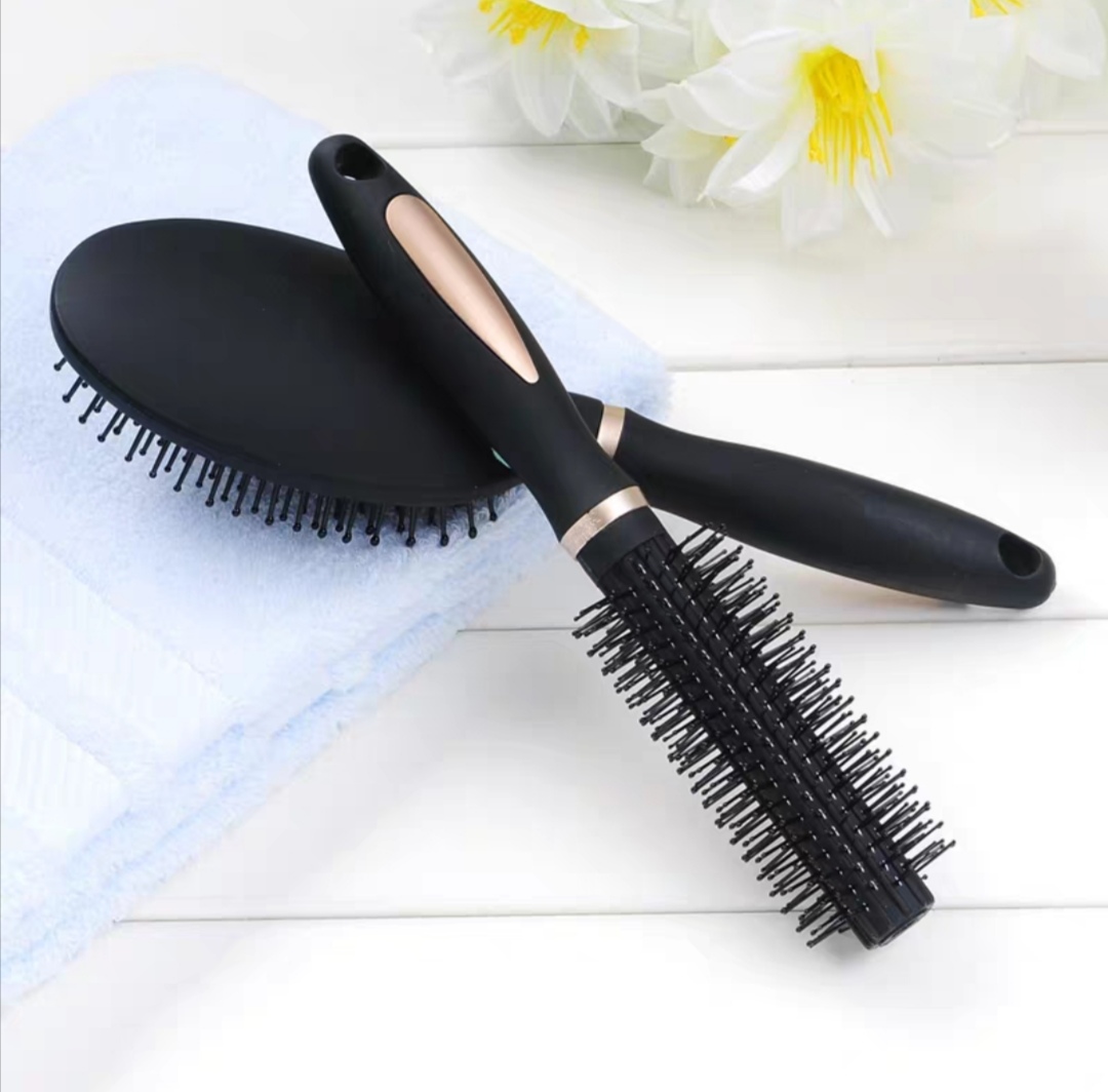 振红家用卷发梳指男女气垫G男按摩梳排骨梳造型美发圆筒US型白底实物图