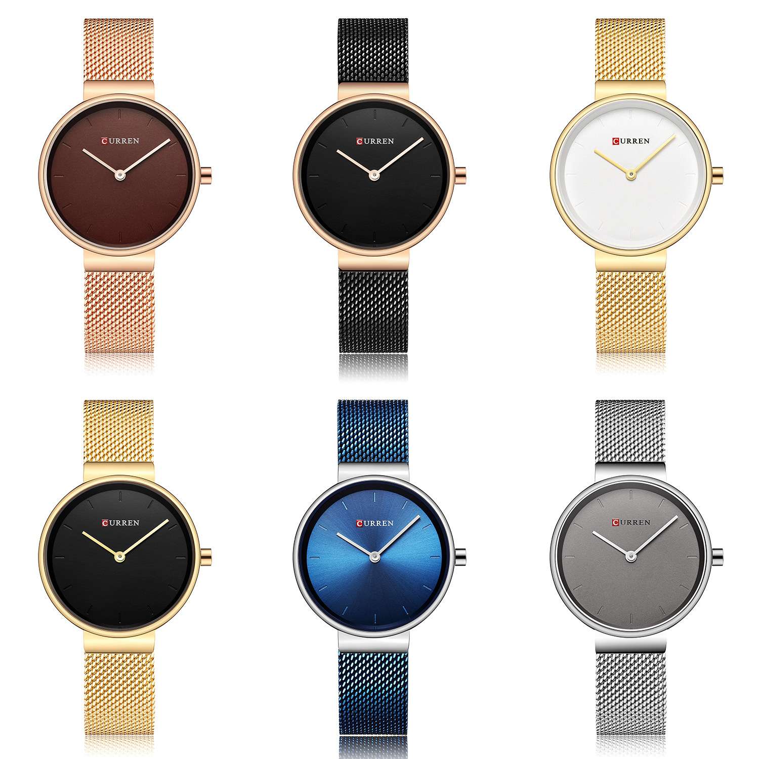 curren/ Carren 9016 Women's watch, waterproof steel band quartz watch, fashionable women's watch