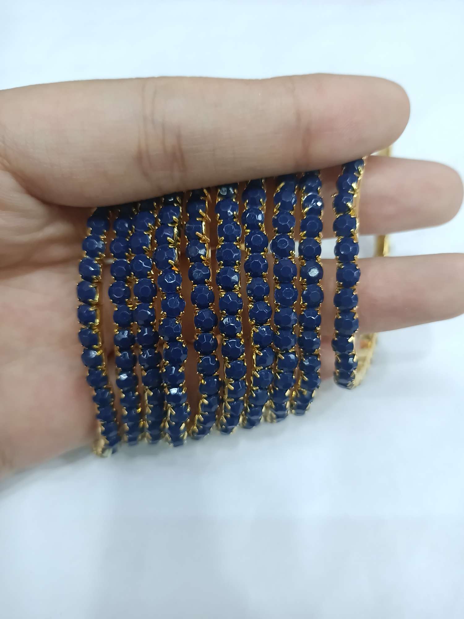 4mm ink blue acrylic bracelet thumbnail