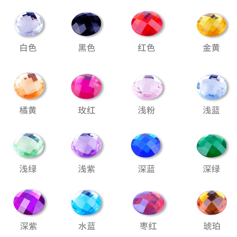 Taiwan E12 round turtle surface without holes, imitation Taiwan acrylic diamond square surface, grid surface, round diamond-encrusted handicraft patch undefined