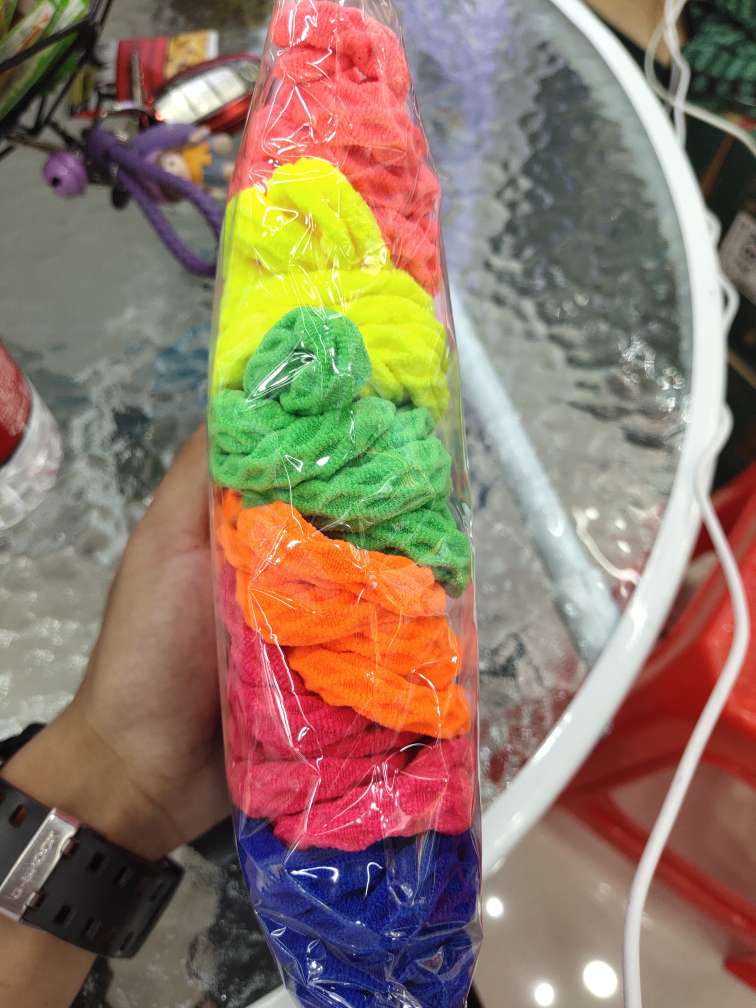 Color Macaron color high stretch rubber band hair holster without seams hair ring thick hair rope South Korea head rope 100 Specification drawing