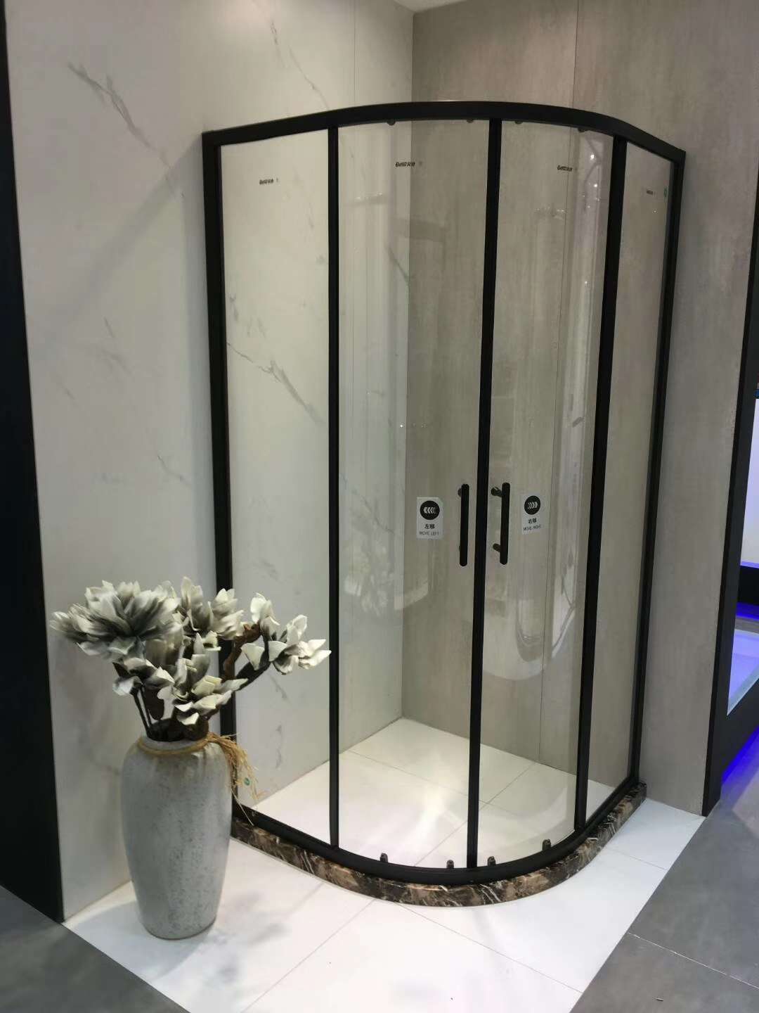 贝特超白水晶玻淋浴房89系列雅黑安全不留指纹一体化设计 6mm玻璃详情图3
