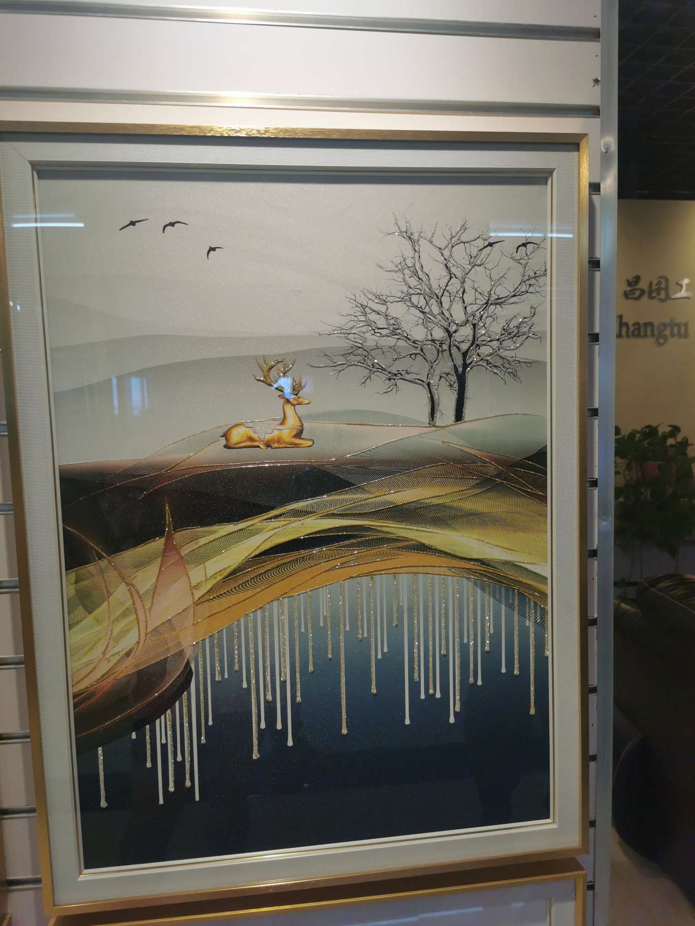 轻奢手绘油画客厅装饰画玄关壁画入户门餐厅挂画纯手工定制油画946