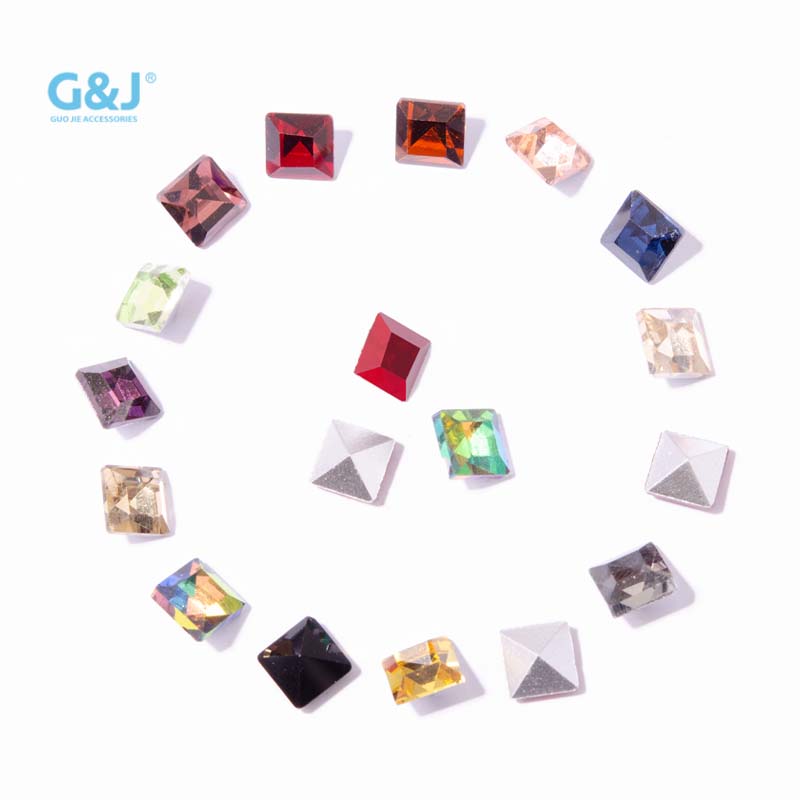 厂家批发 正方直角10*10mm尖底玻璃水晶异形钻石白色多切面手机贴钻产品图