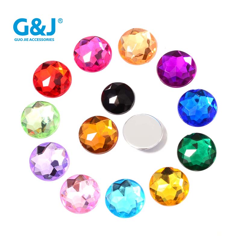 Imitation Taiwan acrylic diamond, D10MM round diamond, performance costume, hand-sewn lens, acrylic mirror surface, DIY clothing accessories details Picture