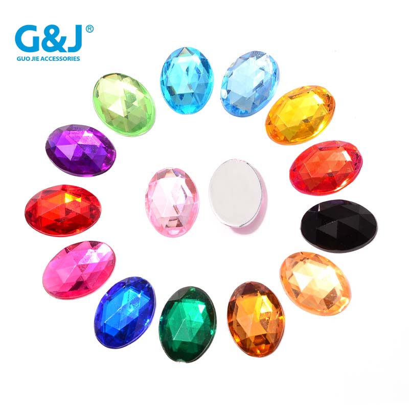 DIY patchwork flower pieces of acrylic diamond D10*14 imported from Taiwan with an oval egg-shaped chamfered surface undefined