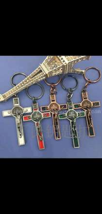 Zinc alloy religious cross key chain