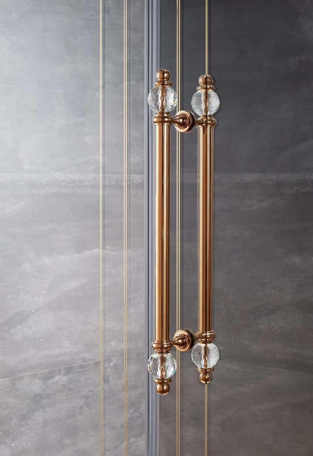 Bette Super White Crystal Glass Shower Enclosure 33 Series, brushed/rose gold, safe and fingerprint-free integrated design Specification image