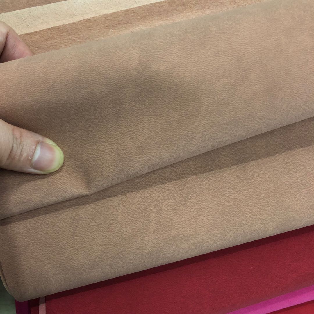 厂家直销压变pu皮肤感羊绒皮面柔滑舒适箱包面料包装盒皮革详情图7