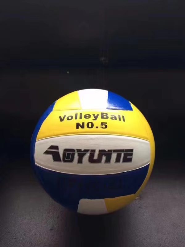 Blue, white and yellow volleyball