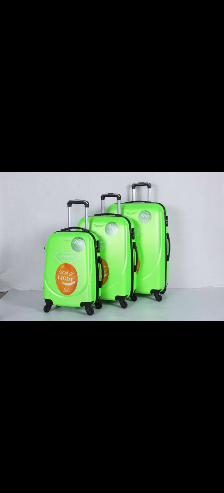 360#ABS拉链拉杆箱20-24-28万向轮旅行箱图