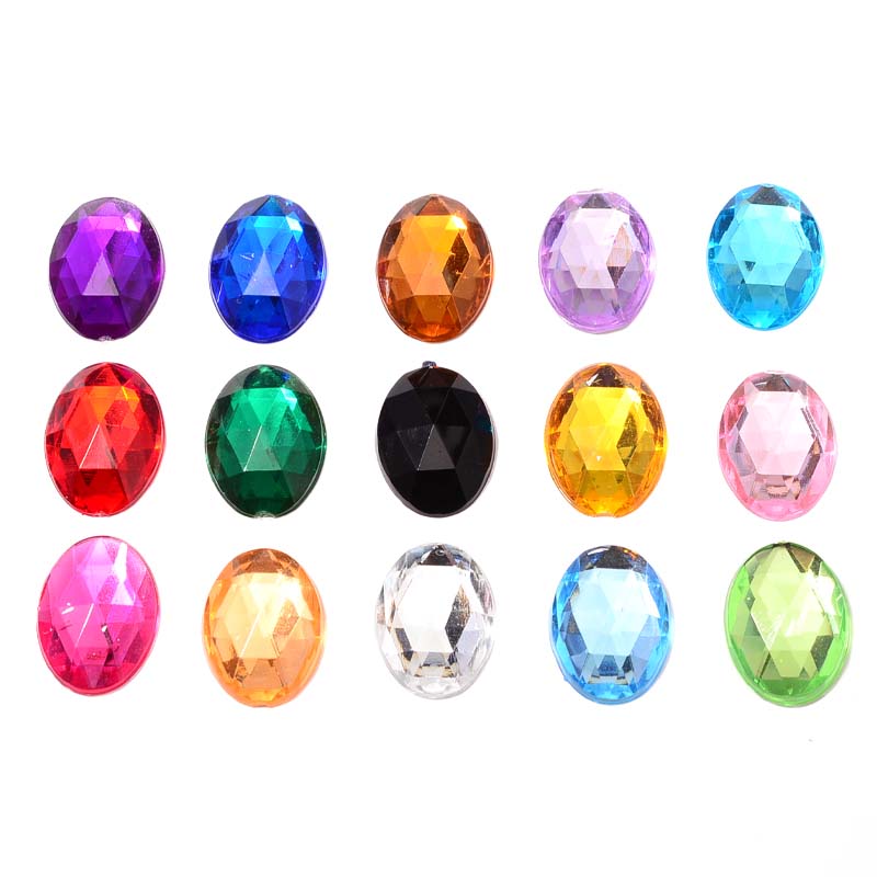 DIY patchwork flower pieces of acrylic diamond D10*14 imported from Taiwan with an oval egg-shaped chamfered surface Application Scenario