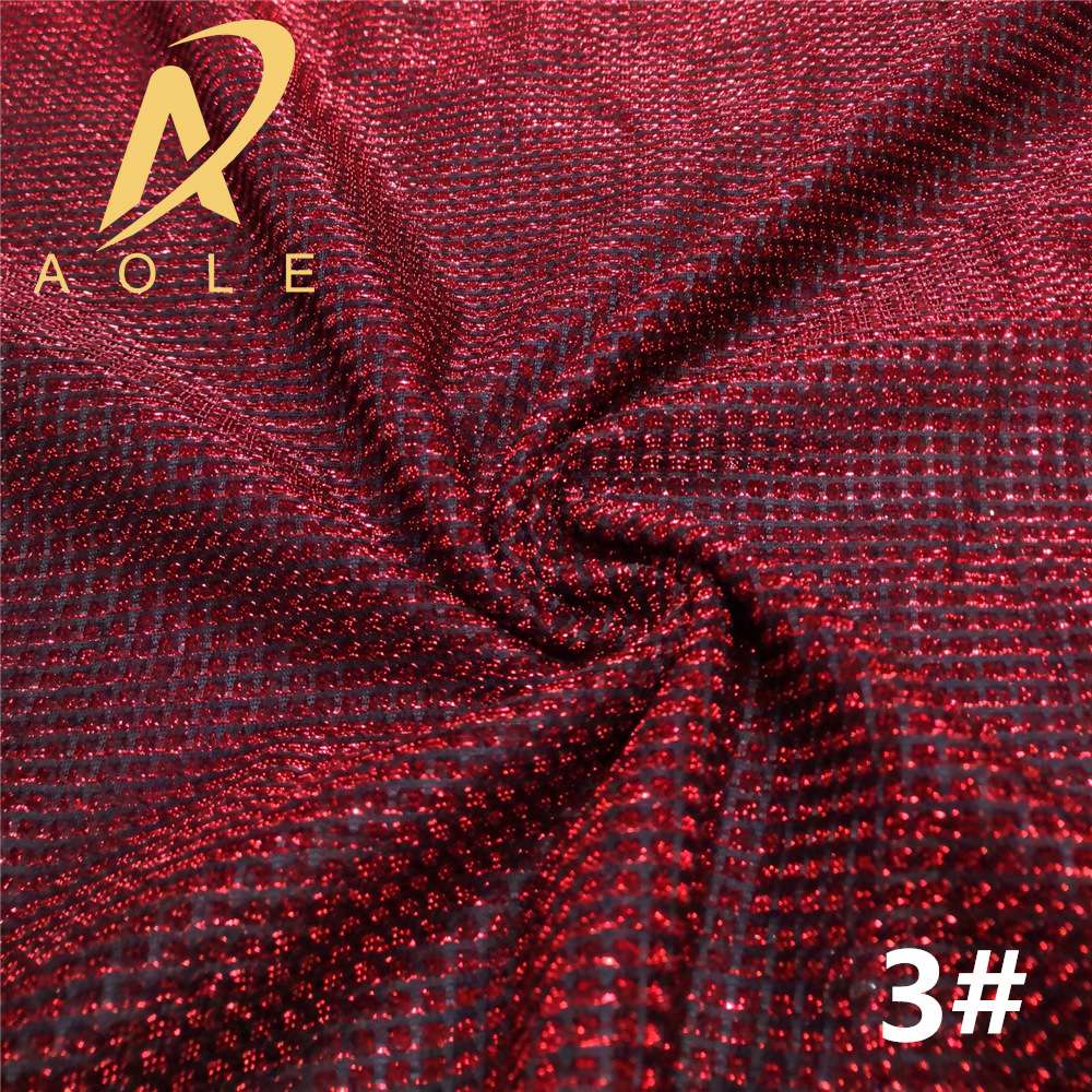 Factory direct sales of glittering checkered mesh fabric, iriered silk, gold and silver silk fabric for clothing, skirts and scarves Specification image