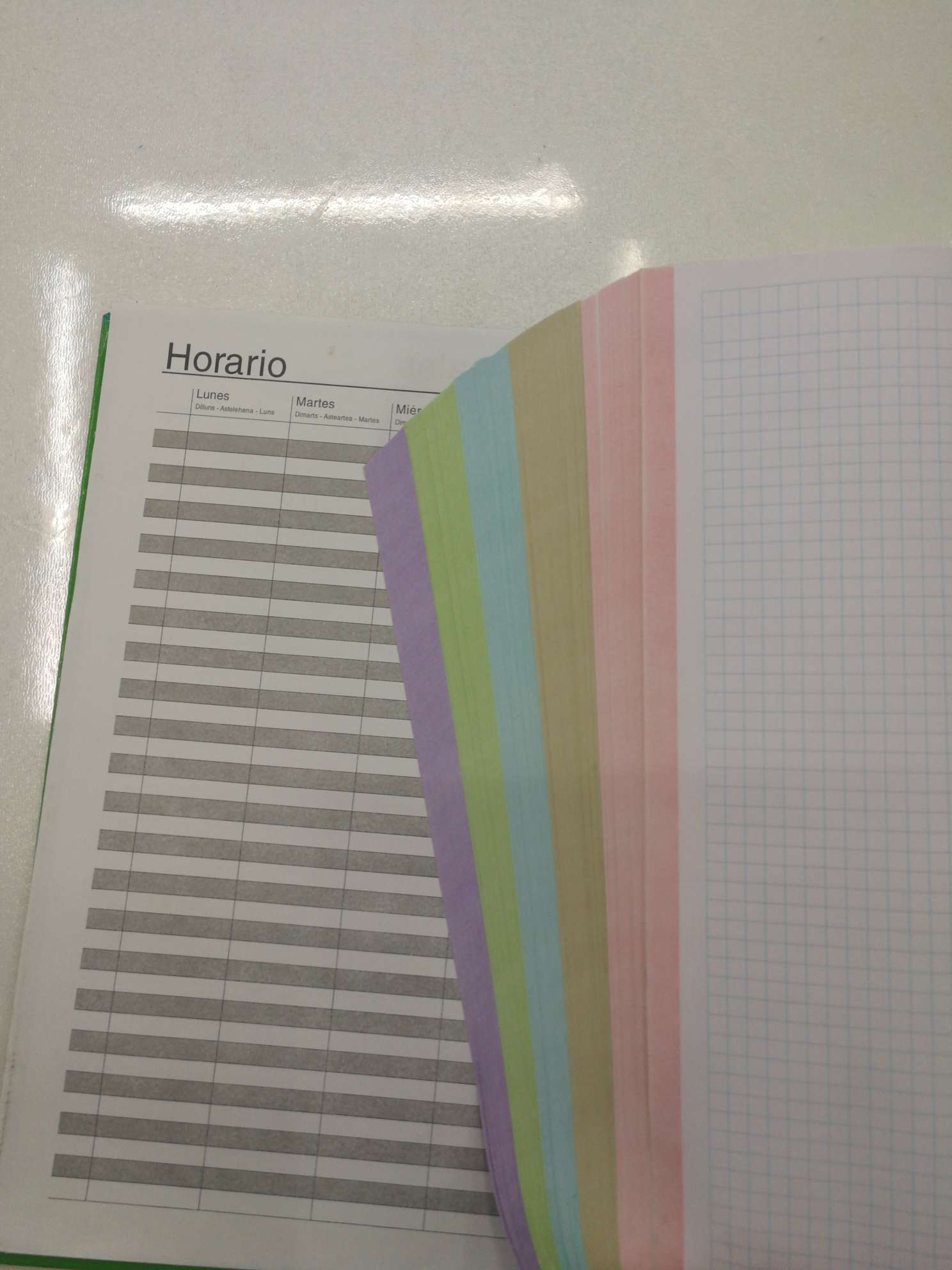 Inner Two-Color Squares 80-Page Single Iron Ring Hard Copy School Supplies Notebook Application Scenario