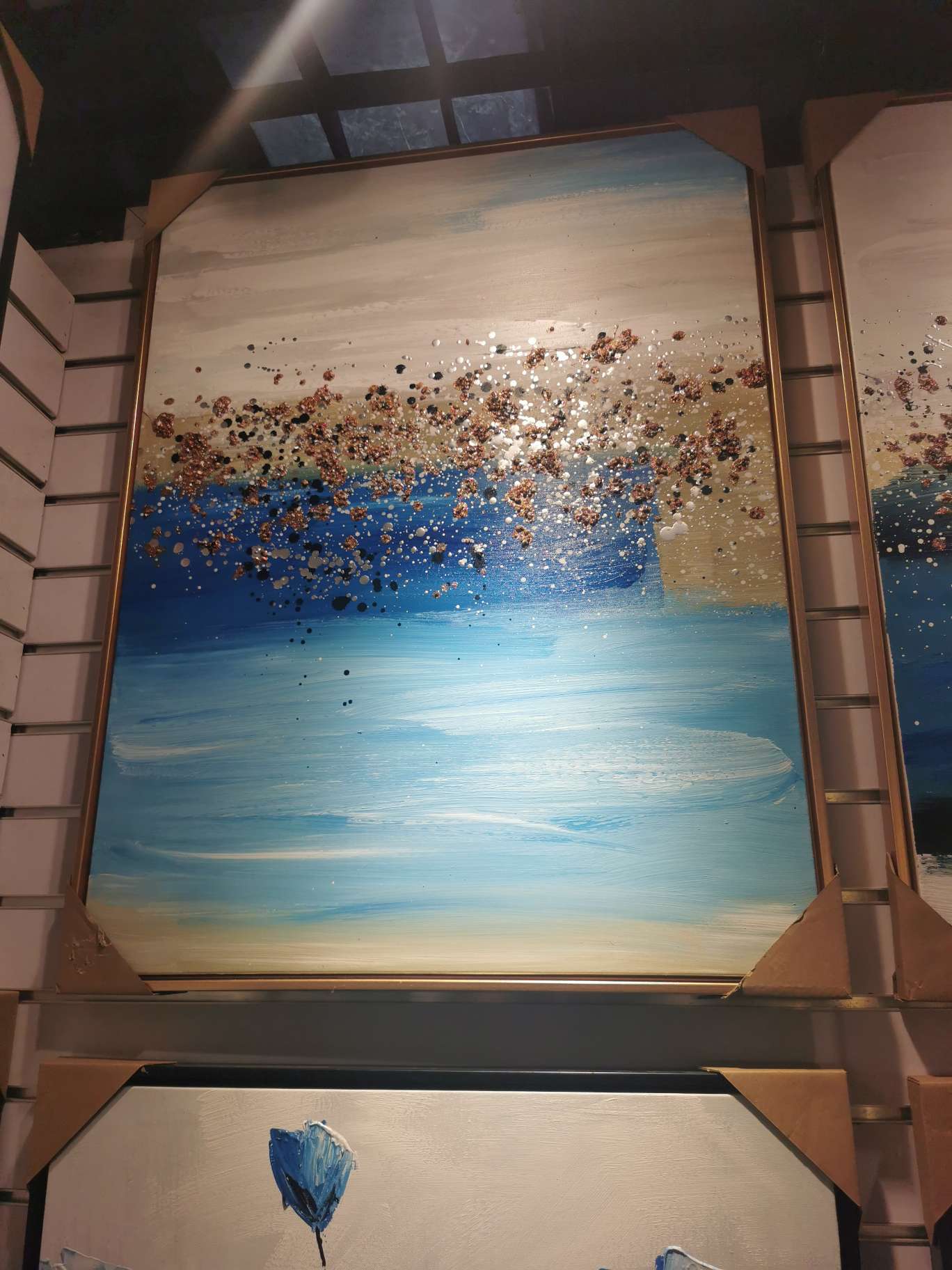 轻奢手绘油画客厅装饰画玄关壁画入户门餐厅挂画纯手工定制油画94343155