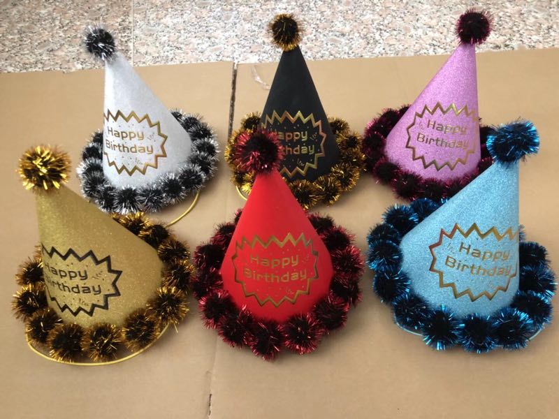 24 cm Birthday Happy pom-pom hat, festival hat, party supplies wholesale details Picture