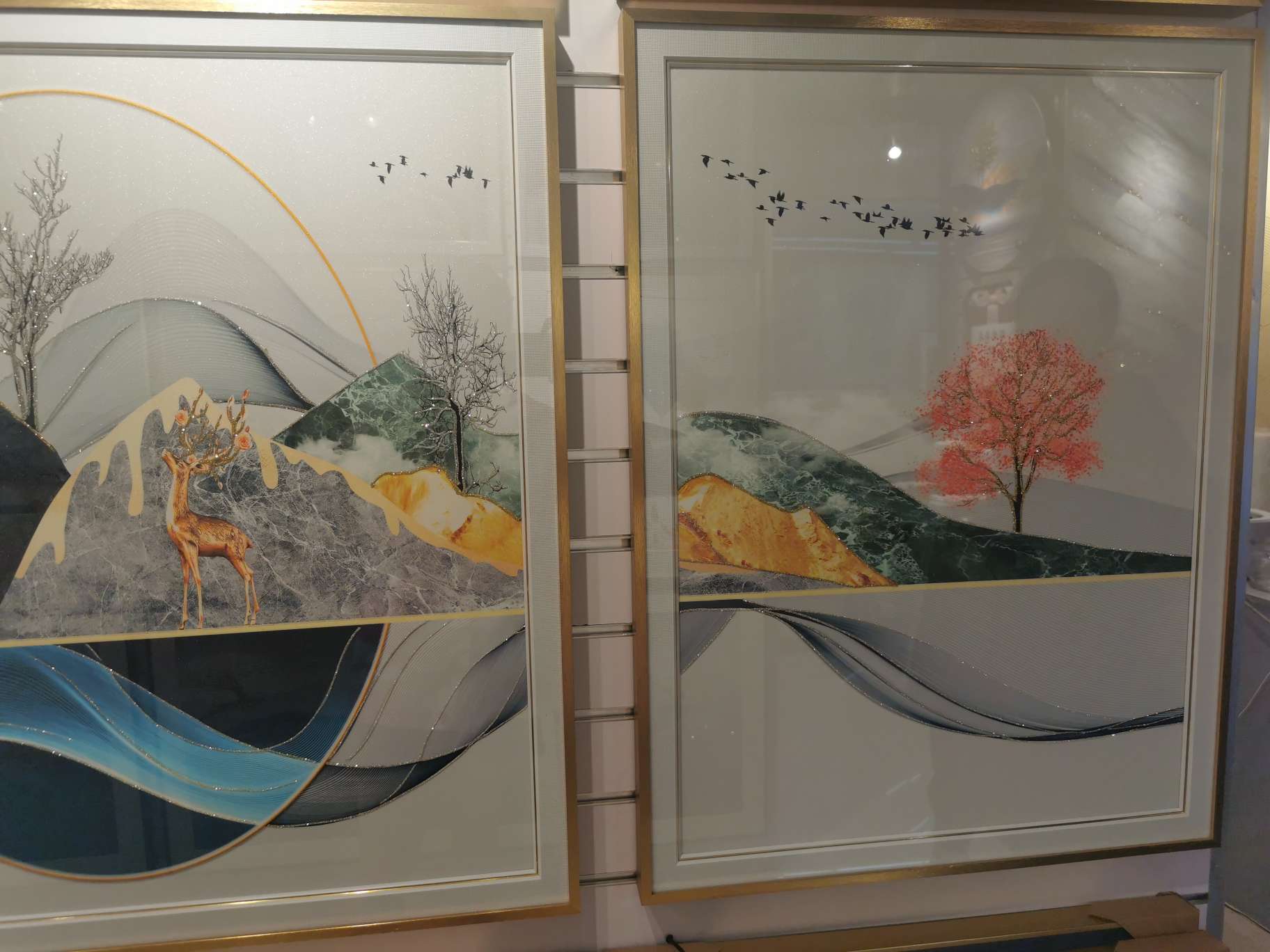 轻奢手绘油画客厅装饰画玄关壁画入户门餐厅挂画纯手工定制油画4121