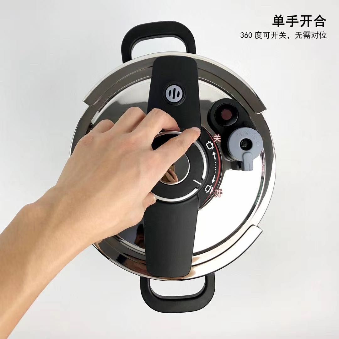 进口不锈钢压力锅白底实物图