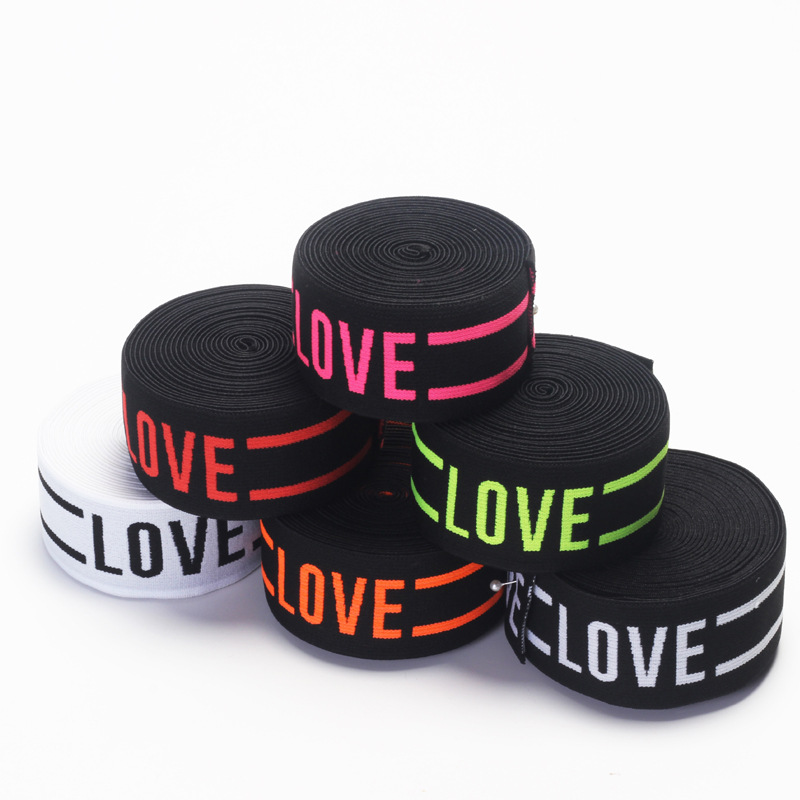 4CM jacquard elastic band, lettered elastic band