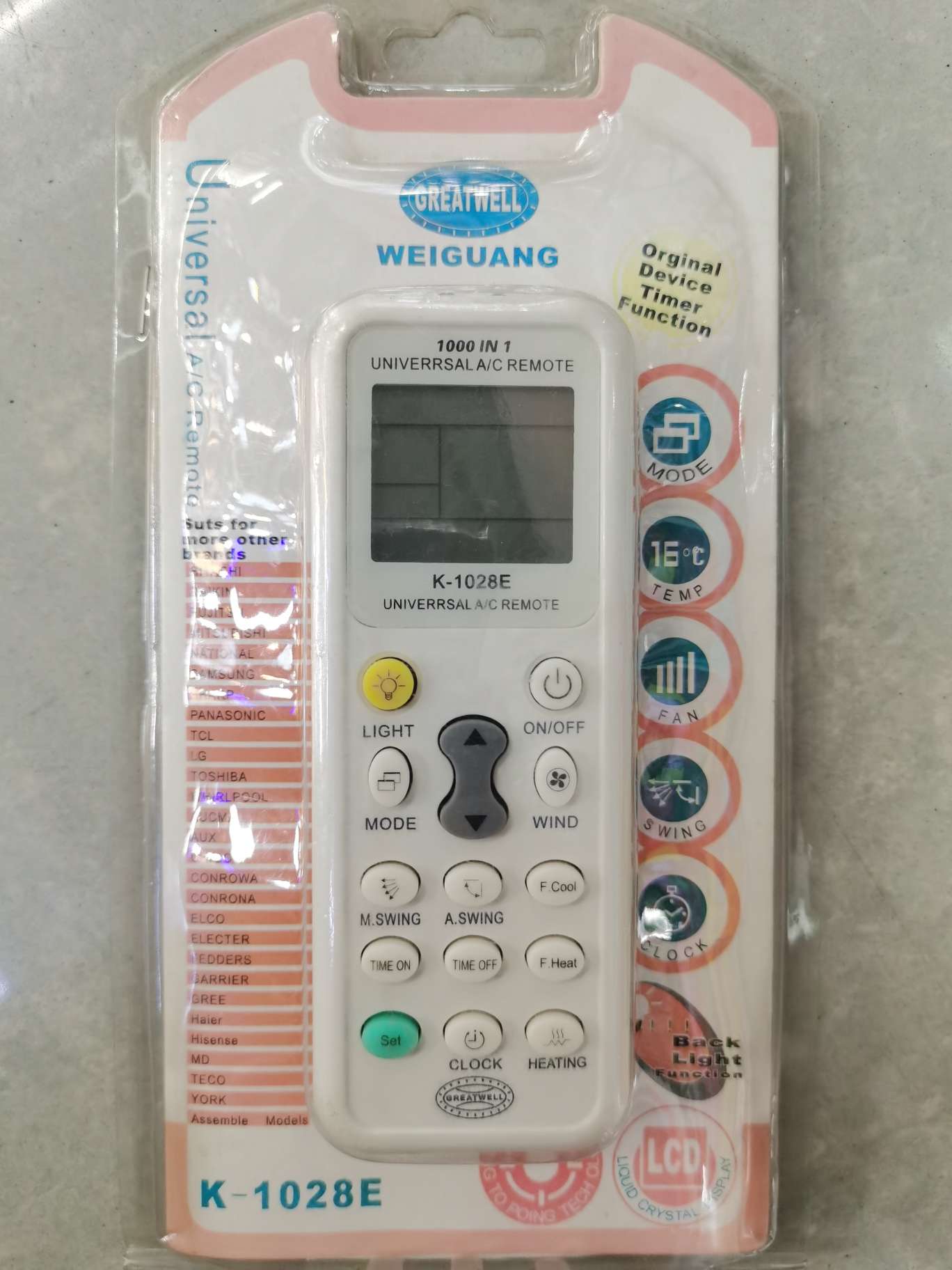 K1028E air conditioning universal remote control