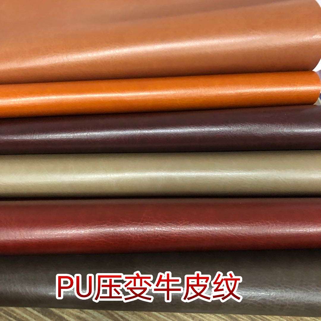 Factory direct sales of pressed PU leather brand leather crystal cowhide bag fabric details Picture