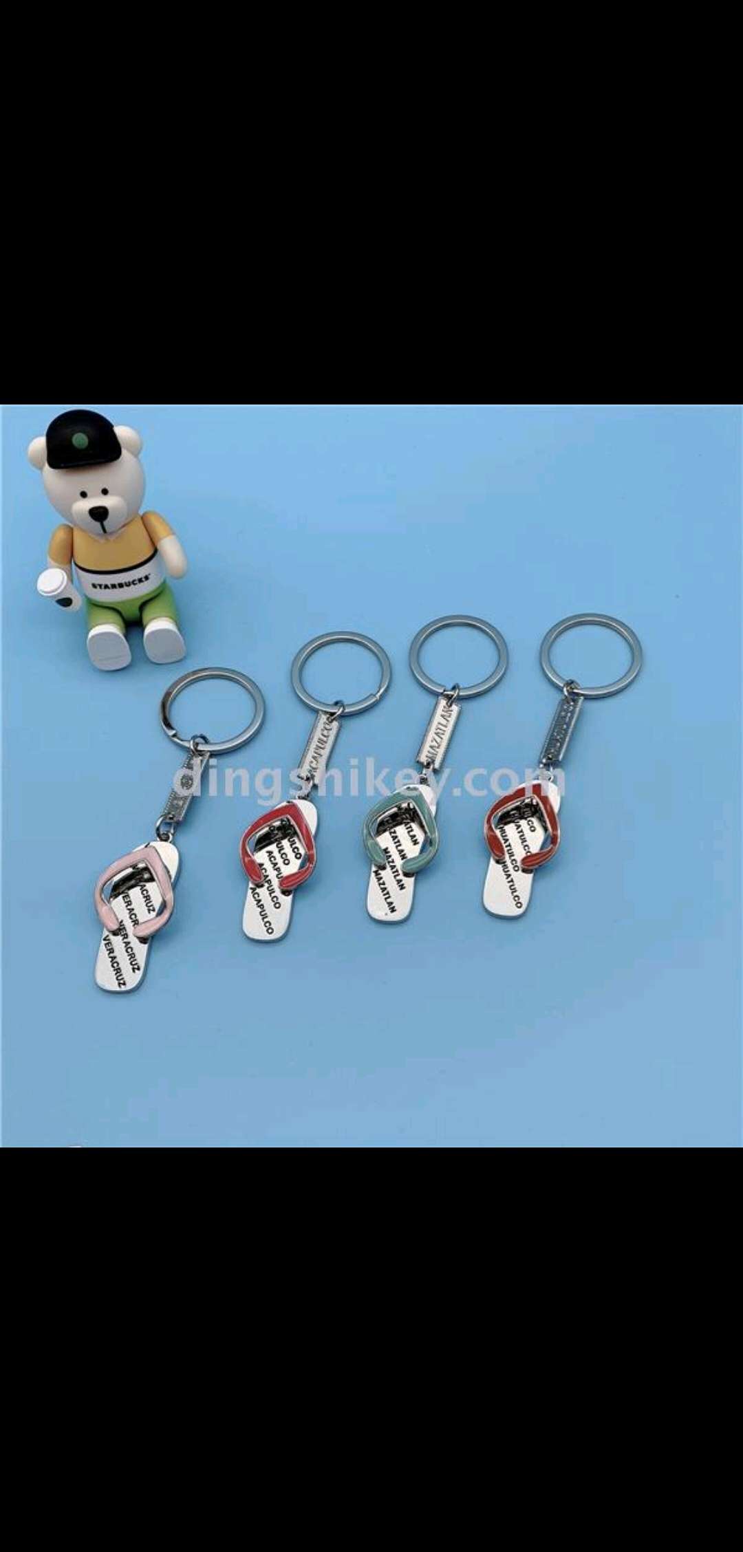 Zinc alloy slippers keychain with brand name Application Scenario