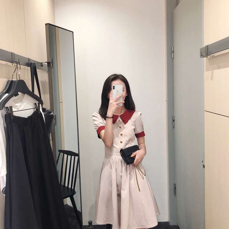 连衣裙女气质收腰显瘦法式复古智熏桔梗初恋裙子夏季新款产品图