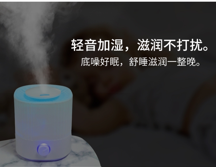 厂家直销质量保证新款上加水七彩夜灯加湿器细节图