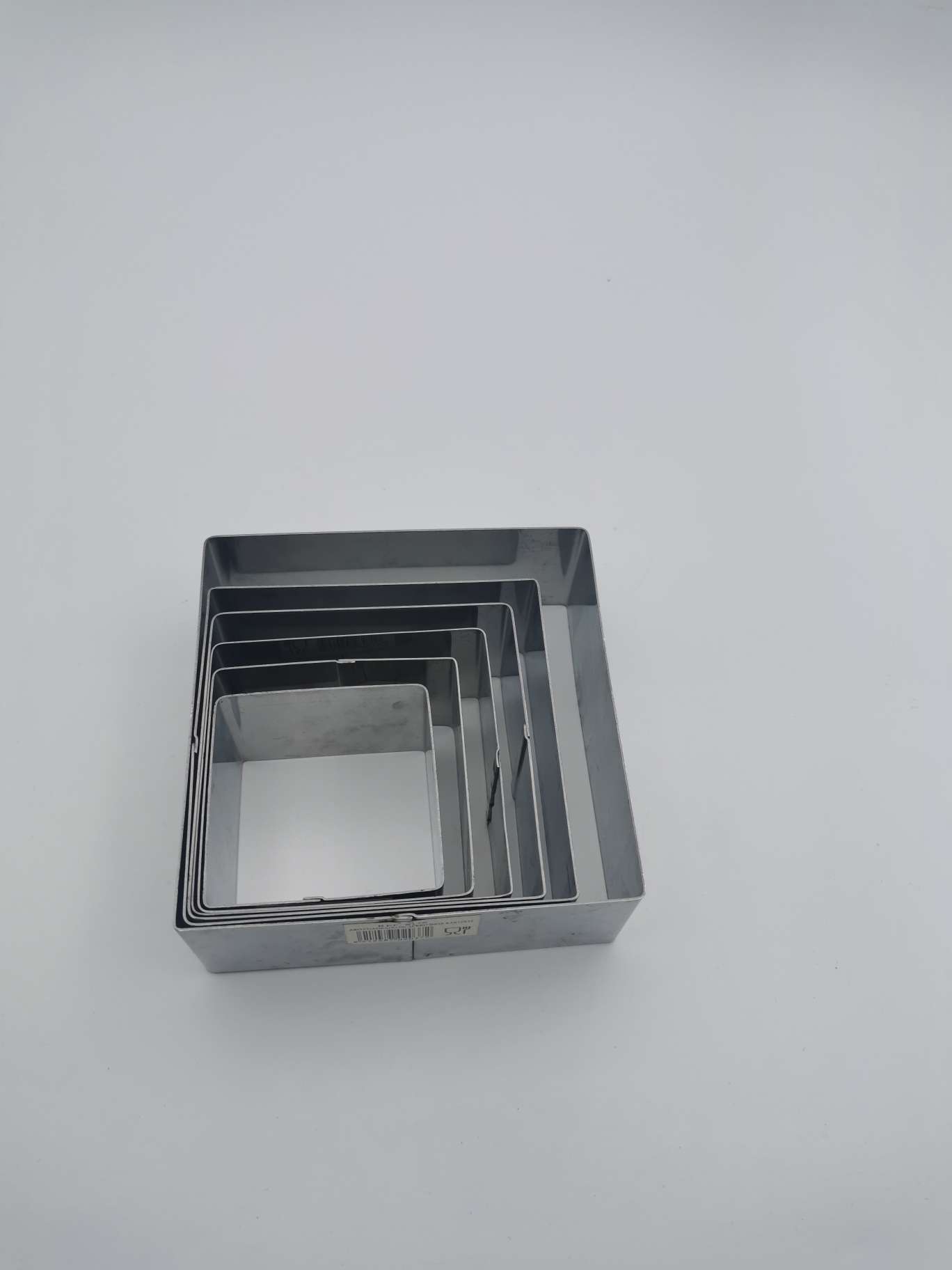 Thickened seamless 45MM high 304 stainless steel mousse ring 6-piece set, square cake mold