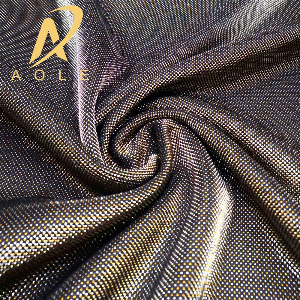 Two-color glossy silk fabric, glossy elastic gold and silver thread fashion fabric, metallic stage costume, bag and skirt fabric details Picture