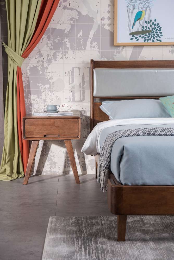 科美滋马来西亚原装进口W-403实木床1.8米（不含床头柜床垫）详情图3