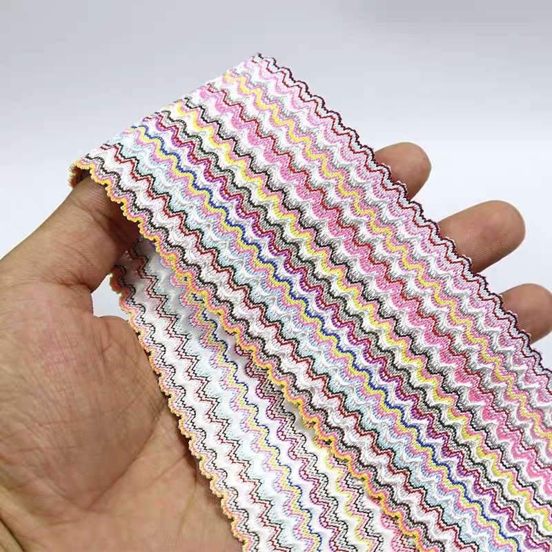 6 cm colorful seven-color hook-edge lace elastic band