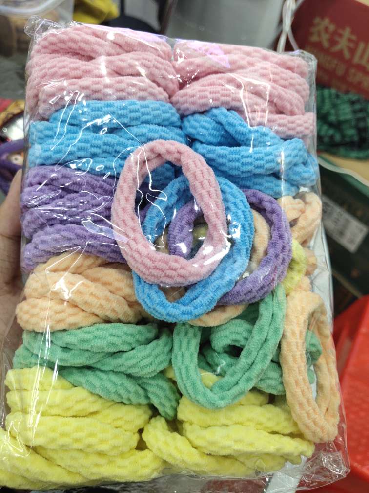 Five-color macaron-colored high-elasticity hair ties, seamless hair bands, thickened hair ties, 100 Korean hair ties, factory direct sales, good quality and low price details Picture