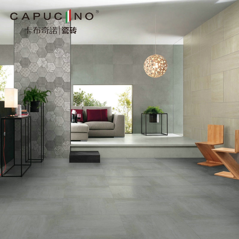 卡布奇诺瓷砖  北欧水泥砖客厅 现代简约灰色防滑流沙河 600x600详情图3