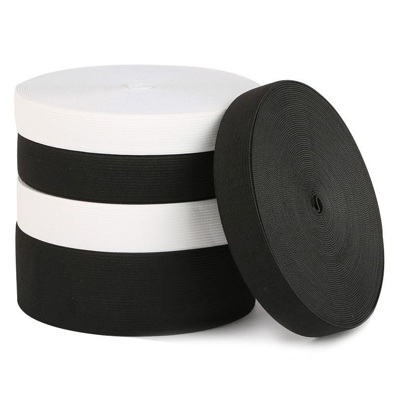 Caritas crochet machine knitted regular elastic bands, white and black standard styles details Picture