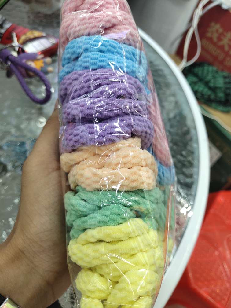 Five-color macaron-colored high-elasticity hair ties, seamless hair bands, thickened hair ties, 100 Korean hair ties, factory direct sales, good quality and low price Specification image