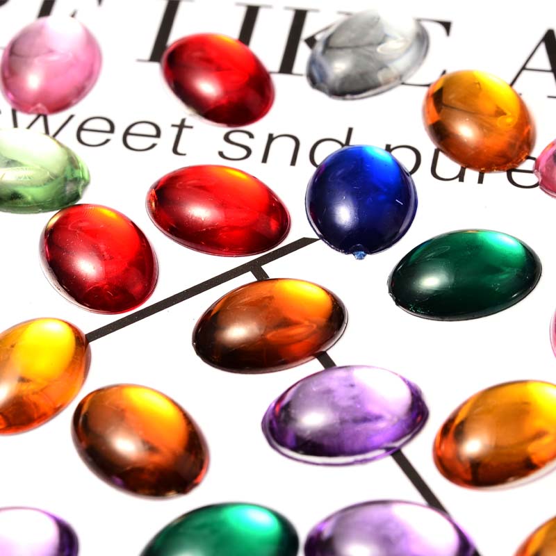 Domestic benzene plastic DJ10*14 oval smooth stone smooth oval light cat's eye ring face diy step shake hairpin inlay material diy decoration