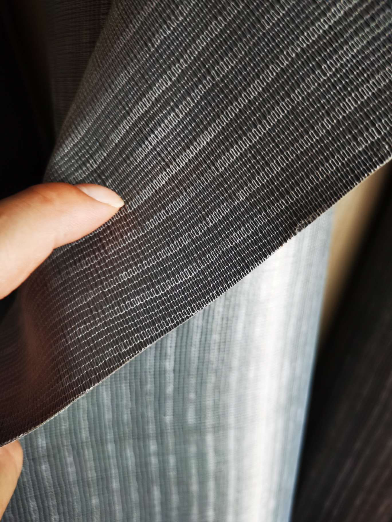 A mixed leather sandwich with a bag bottom
