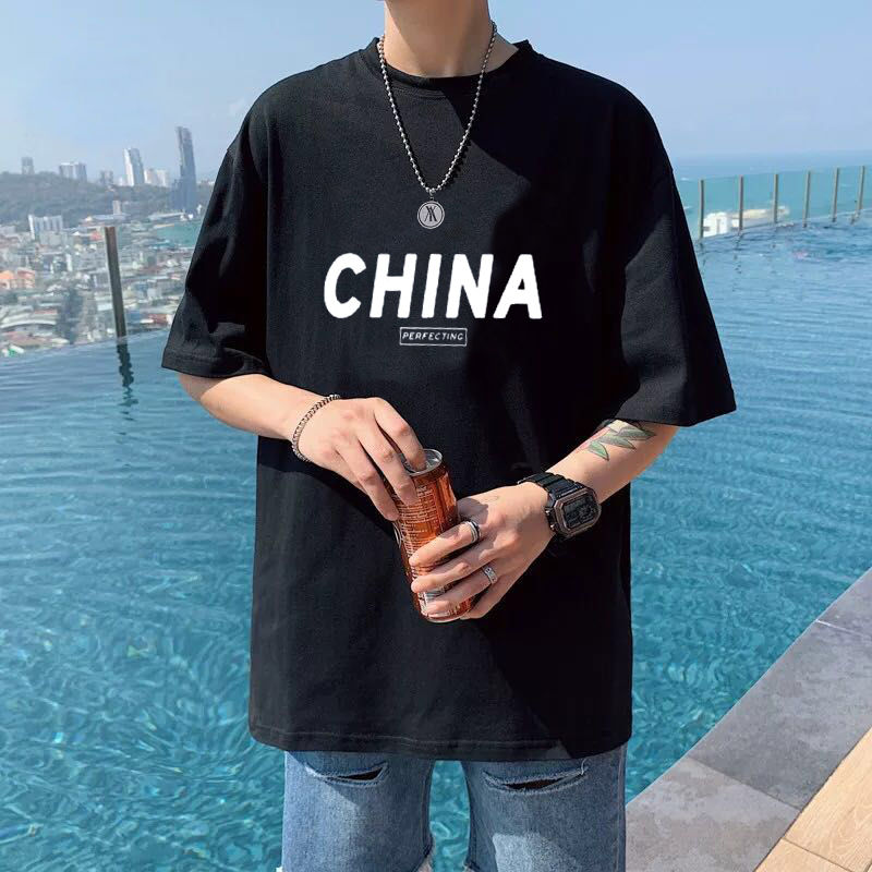 Summer Hong Kong style five-minute sleeved men's loose short sleeve T-shirt student round neck versatile half sleeve thumbnail