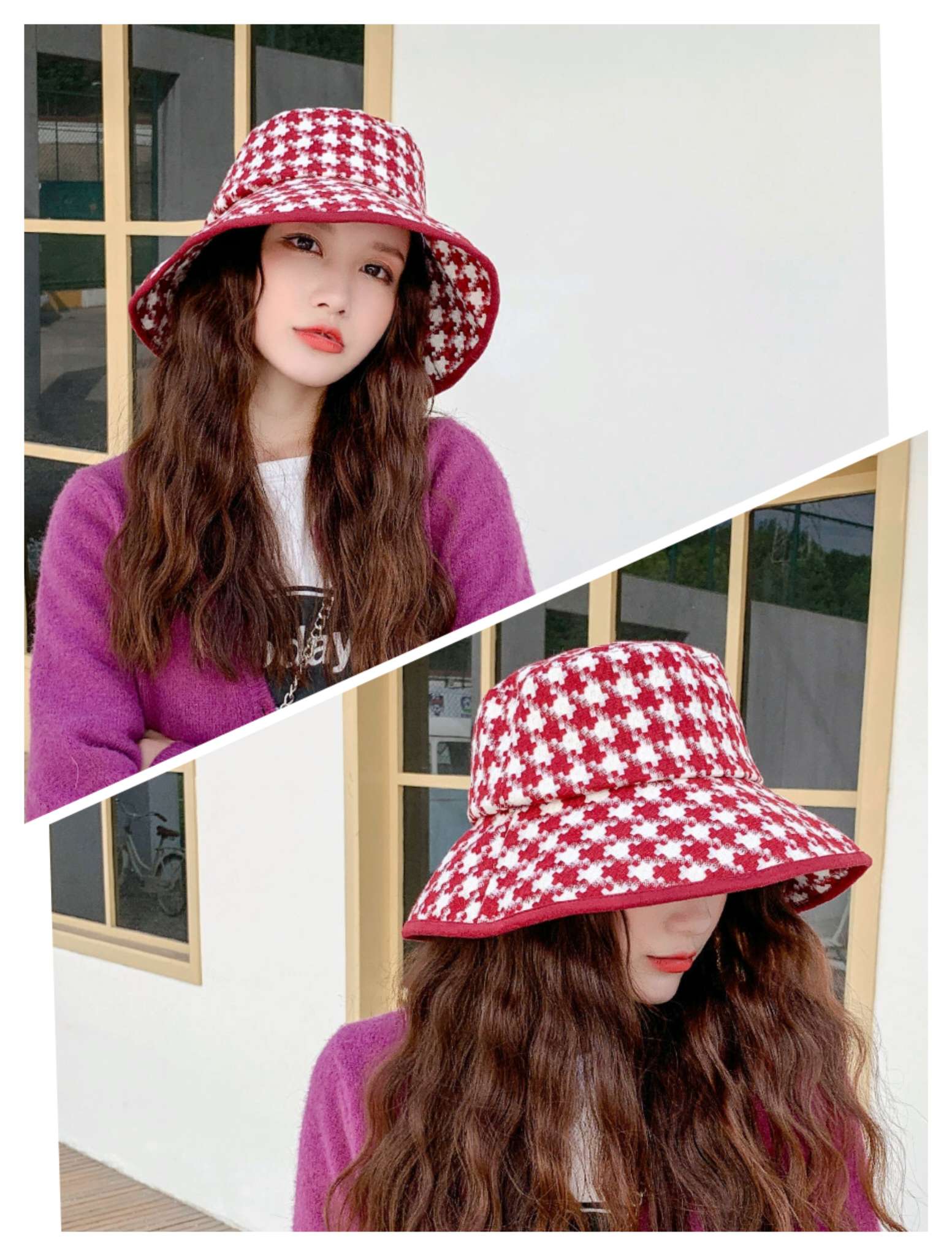 Swallow Check Pot Hat details Picture