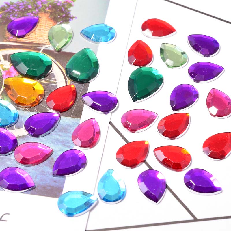 Flat-bottomed water-drop acrylic polystyrene stone HC10*14MM pear-shaped water-drop flat-bottomed flat-cut water-drop flat-bottomed flat-cut surface Item Picture