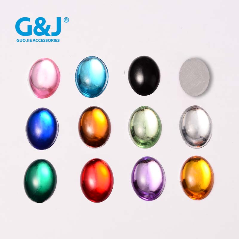 Domestic benzene plastic DJ10*14 oval smooth stone smooth oval light cat's eye ring face diy step shake hairpin inlay material diy decoration Specification image
