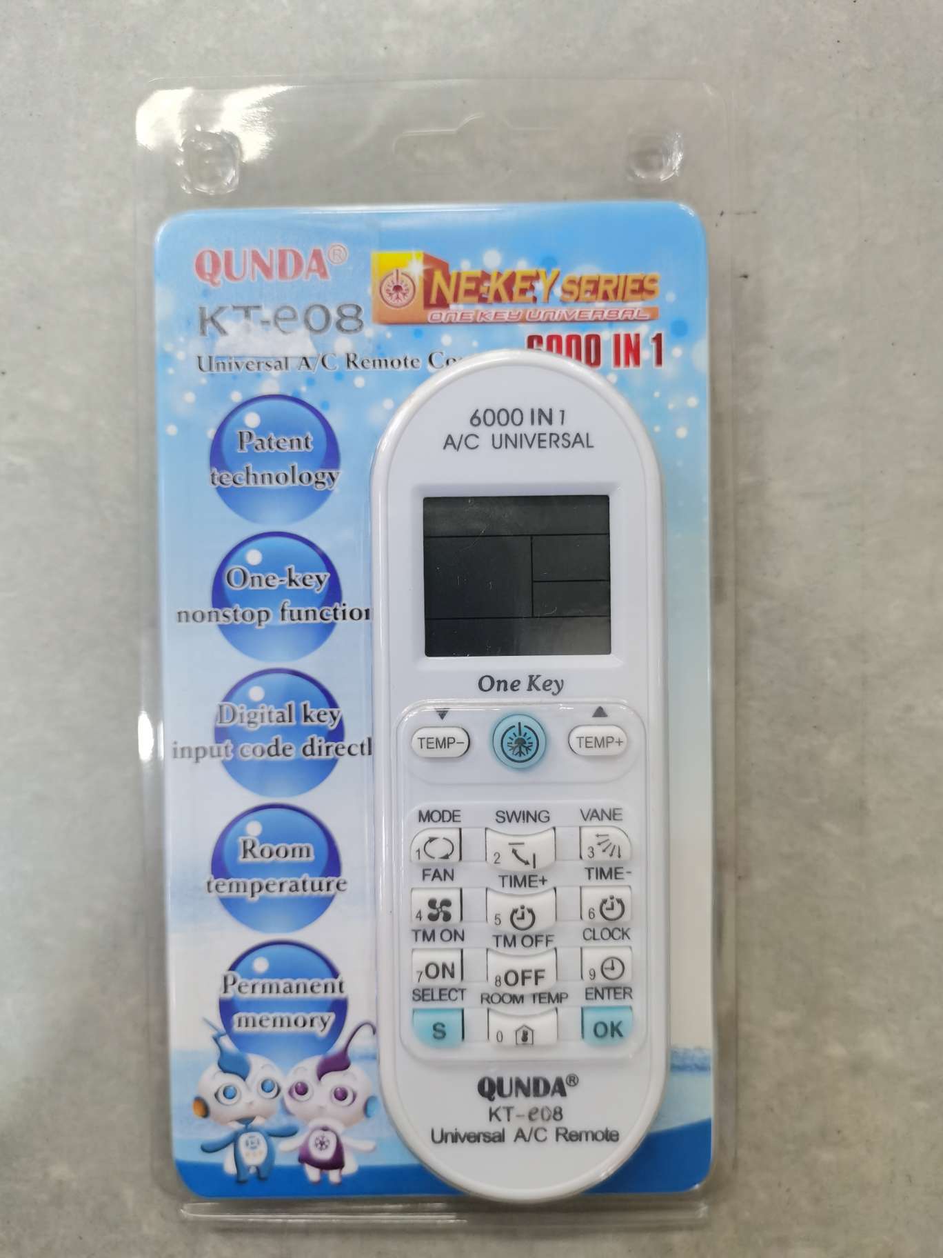 QUNDA KT-e08   UNIVERSAL A/CREMOTE CONTROLLER多功能遥控器万能遥控器