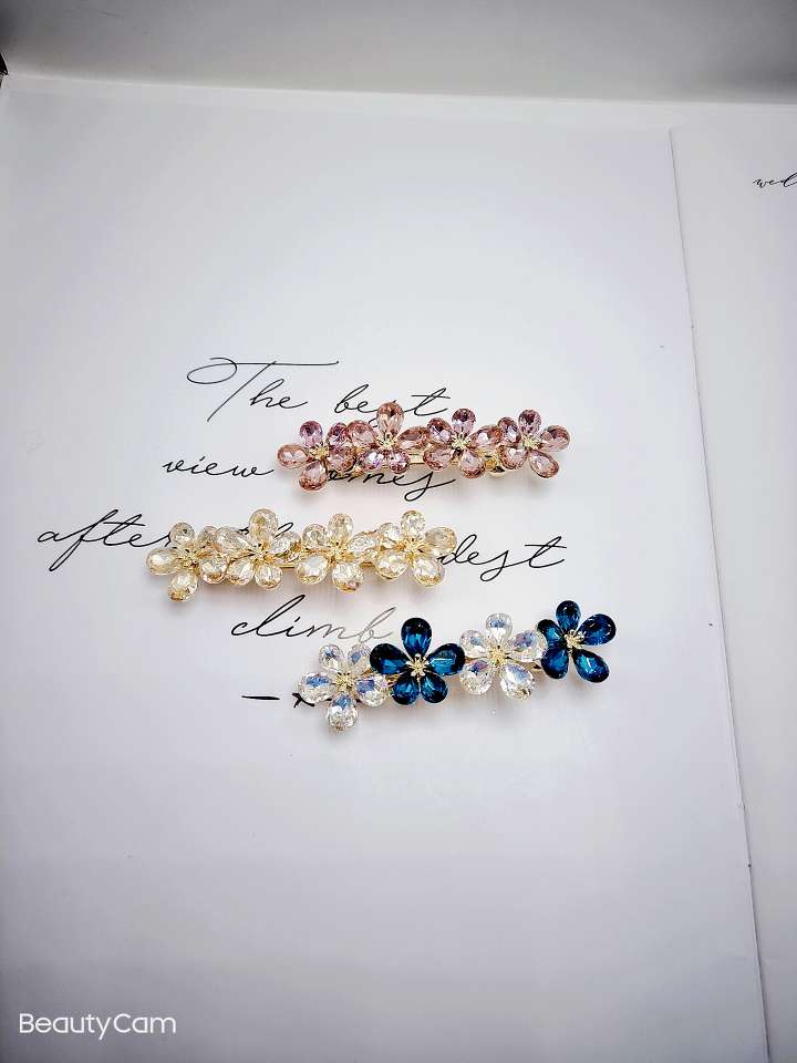 Simple fashion Korean version of the popular alloy crystal hairpin thumbnail
