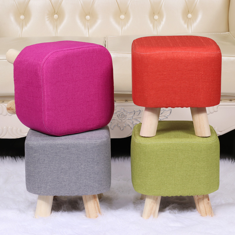 Yiwu Xinfu handicraft factory direct bamboo joints four - legged square - shaped stool, change shoes stool thumbnail