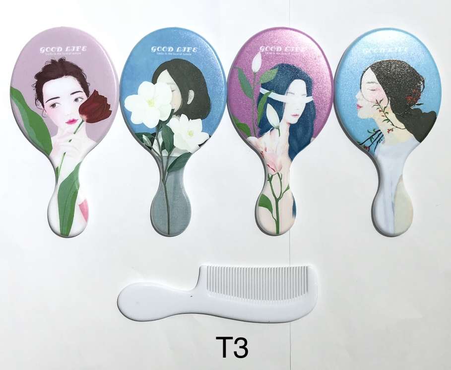 Hair styling comb T03, long hair air bag wide curling comb, air cushion comb, head massage comb, large teeth printed comb, wide teeth for hair styling pic 1
