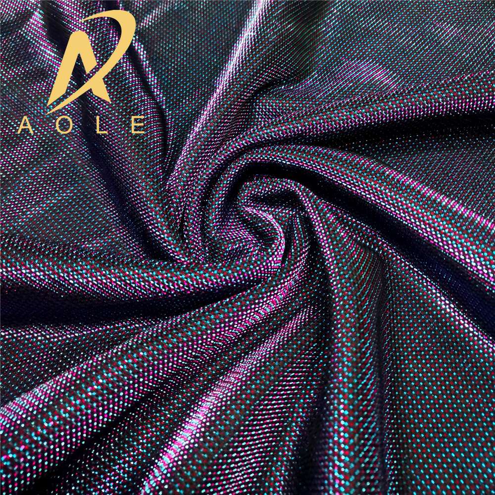 Two-color glossy silk fabric, glossy elastic gold and silver thread fashion fabric, metallic stage costume, bag and skirt fabric