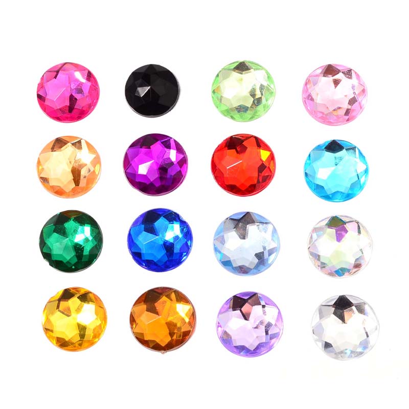 Imitation Taiwan acrylic diamond, D10MM round diamond, performance costume, hand-sewn lens, acrylic mirror surface, DIY clothing accessories Item Picture